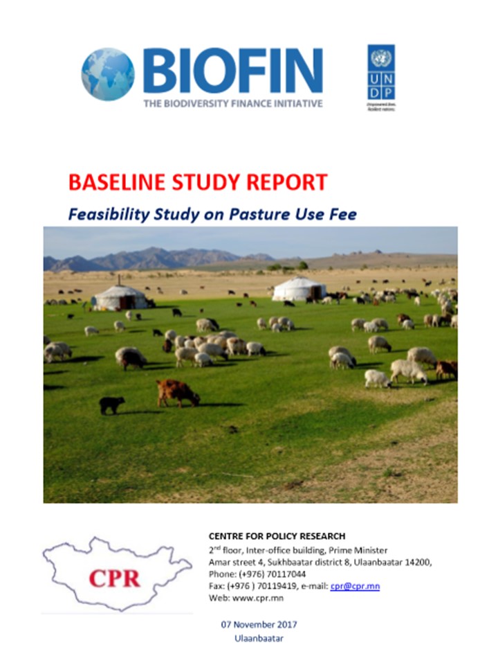Feasibility Study on Pasture Use Fee - Baseline study report - Mongolia